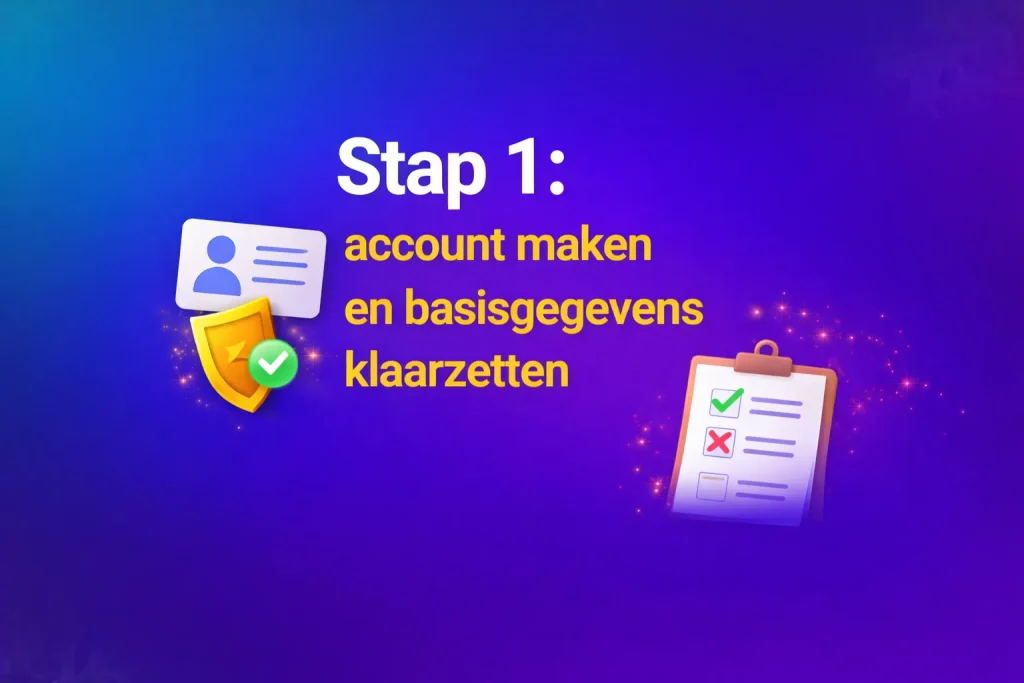 account maken en basisgegevens klaarzetten