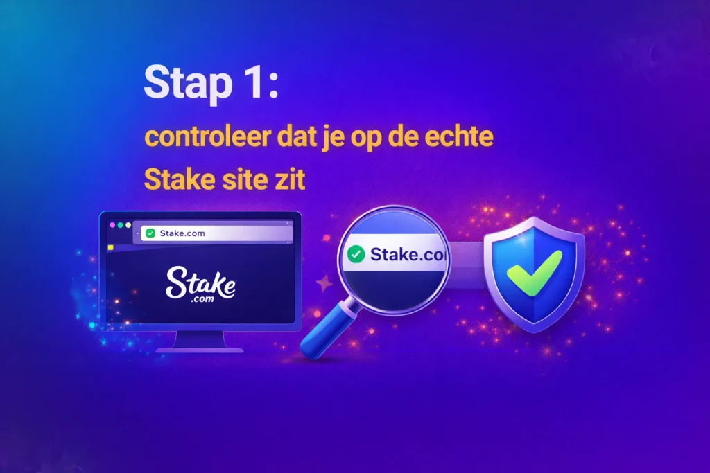 controleer dat je op de echte Stake site zit