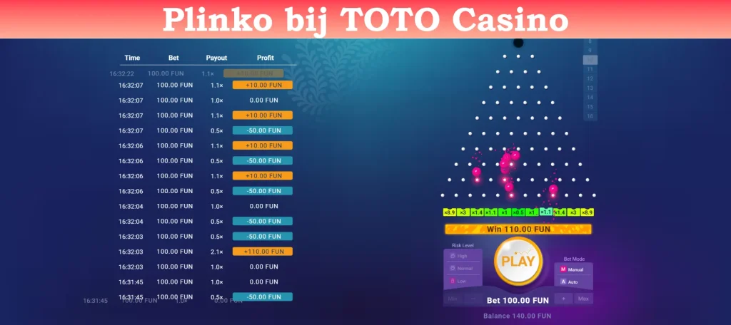plinko bij toto casino