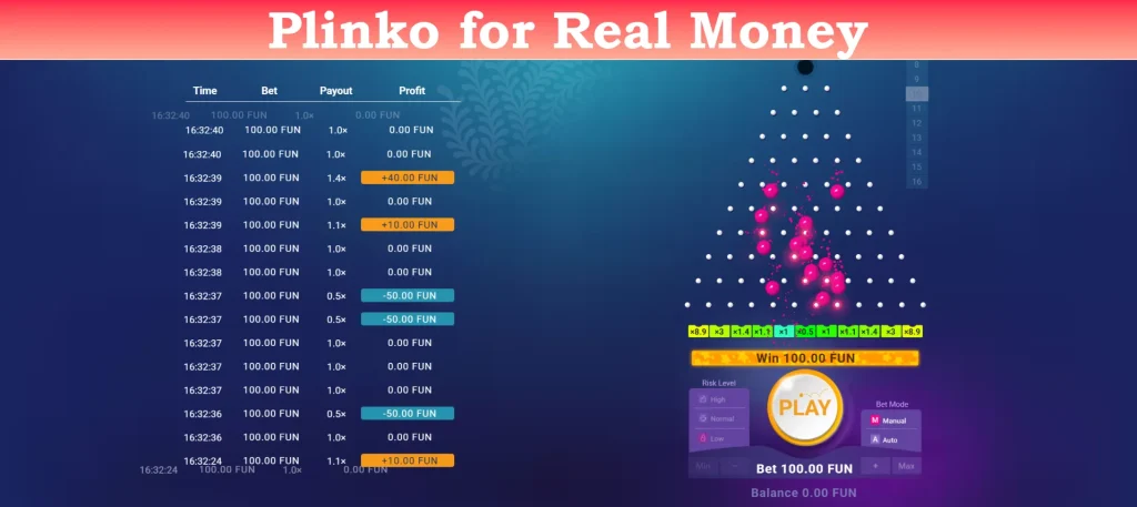 plinko for real money