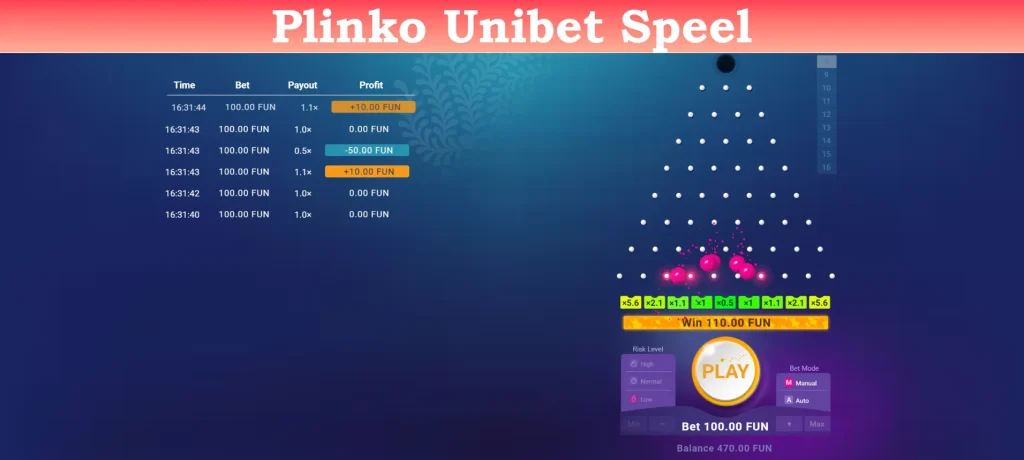 plinko unibet speel