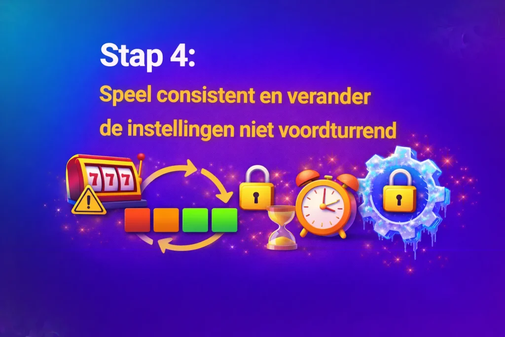 Speel consistent en verander de instellingen niet voortdurend
