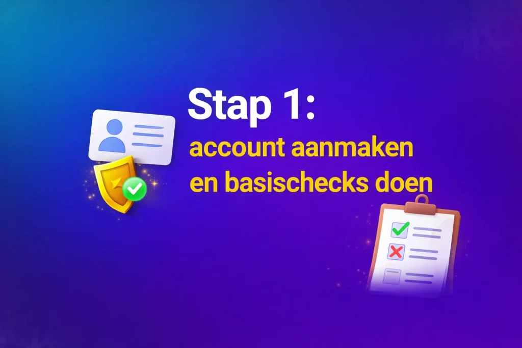 Stap 1 account aanmaken en basischecks doen
