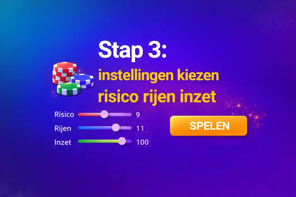 Stap 3 instellingen kiezen risico rijen inzet