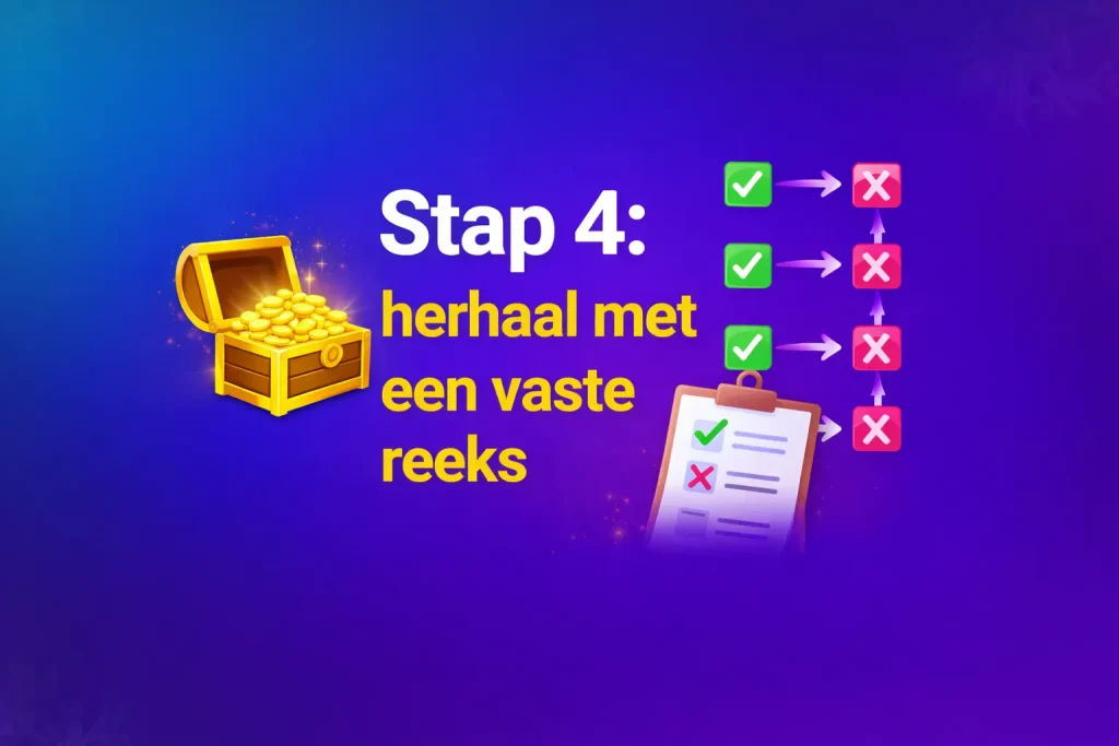 stap 4 herhaal met een vaste reeks