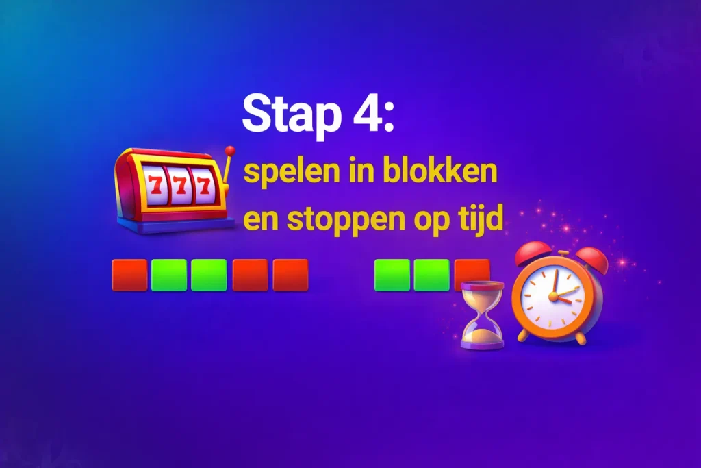 Stap 4 spelen in blokken en stoppen op tijd