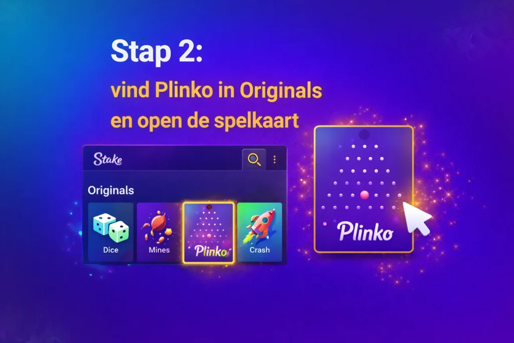 vind Plinko in Originals en open de spelkaart